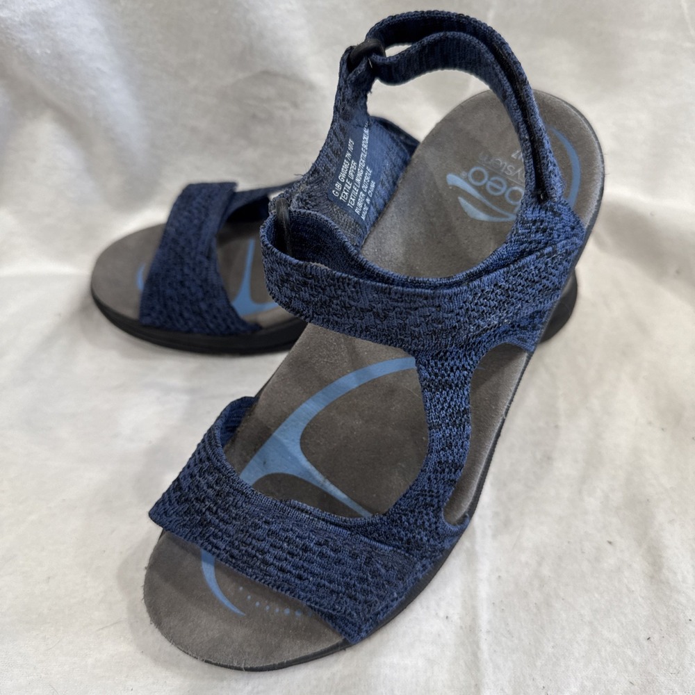 Womens ABEO GABI NEUTRAL FOOTBED Sandals Adjustable Straps Shoe Size US 7 Blue